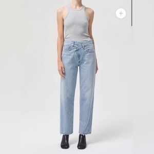 Agolde criss cross upsize jeans in color suburbia